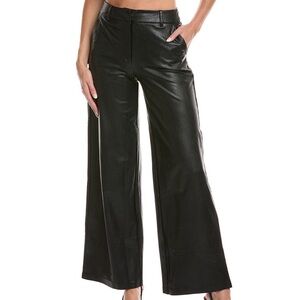 Commando Black Faux Leather Wide-Leg Pants
